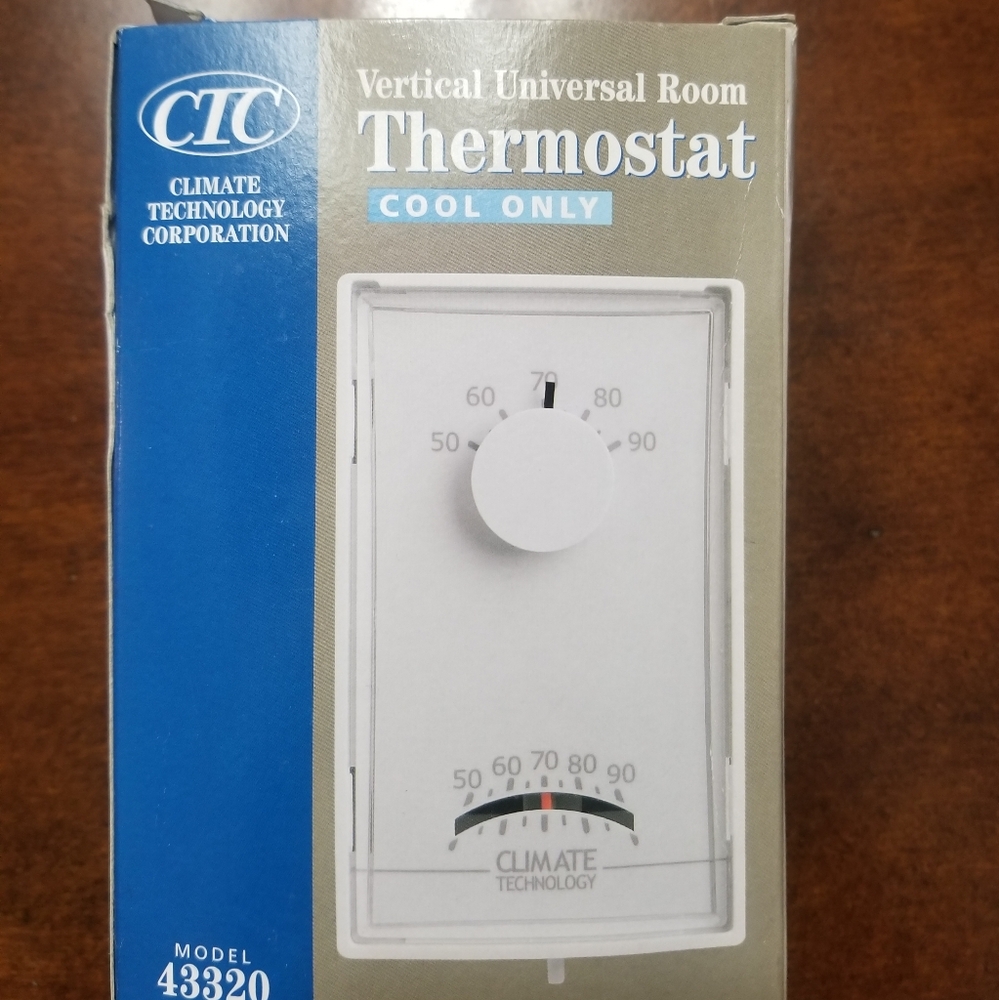 NEW) CTC VERTICAL UNIVERSAL ROOM THERMOSTAT "COOL ONLY" #43320
